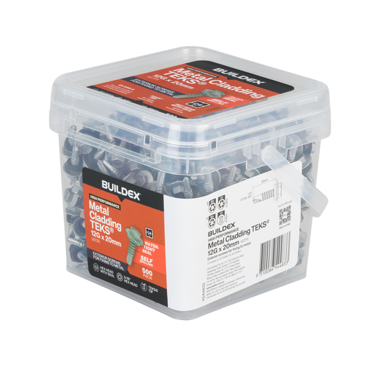 Buildex Cladding Fencing Teks Screws - 12g x 20mm - 500 Pack