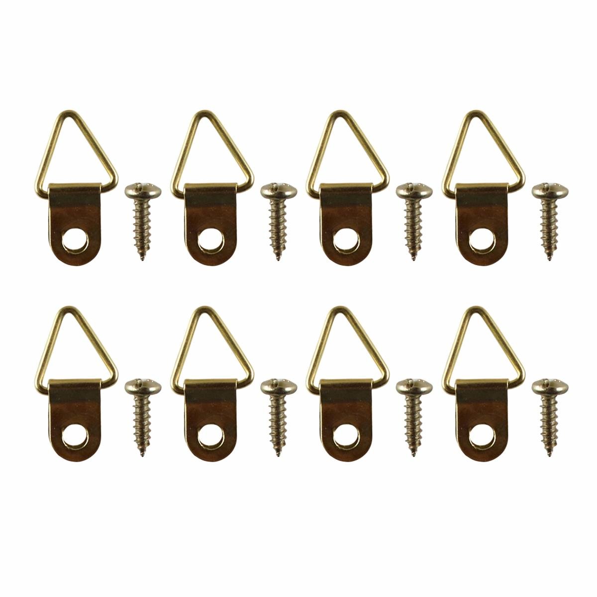 Everhang Picture Hanging D-Ring - 21mm x 12mm - Brass Plated - 8 Pack