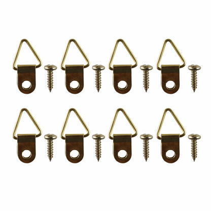 Everhang Picture Hanging D-Ring - 21mm x 12mm - Brass Plated - 8 Pack