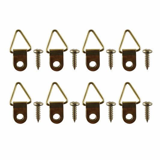 Everhang Picture Hanging D-Ring - 21mm x 12mm - Brass Plated - 8 Pack