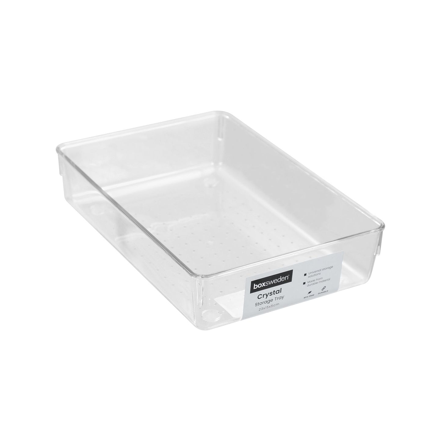Boxsweden Crystal Storage Tray - 23 x 15 x 5cm - Clear