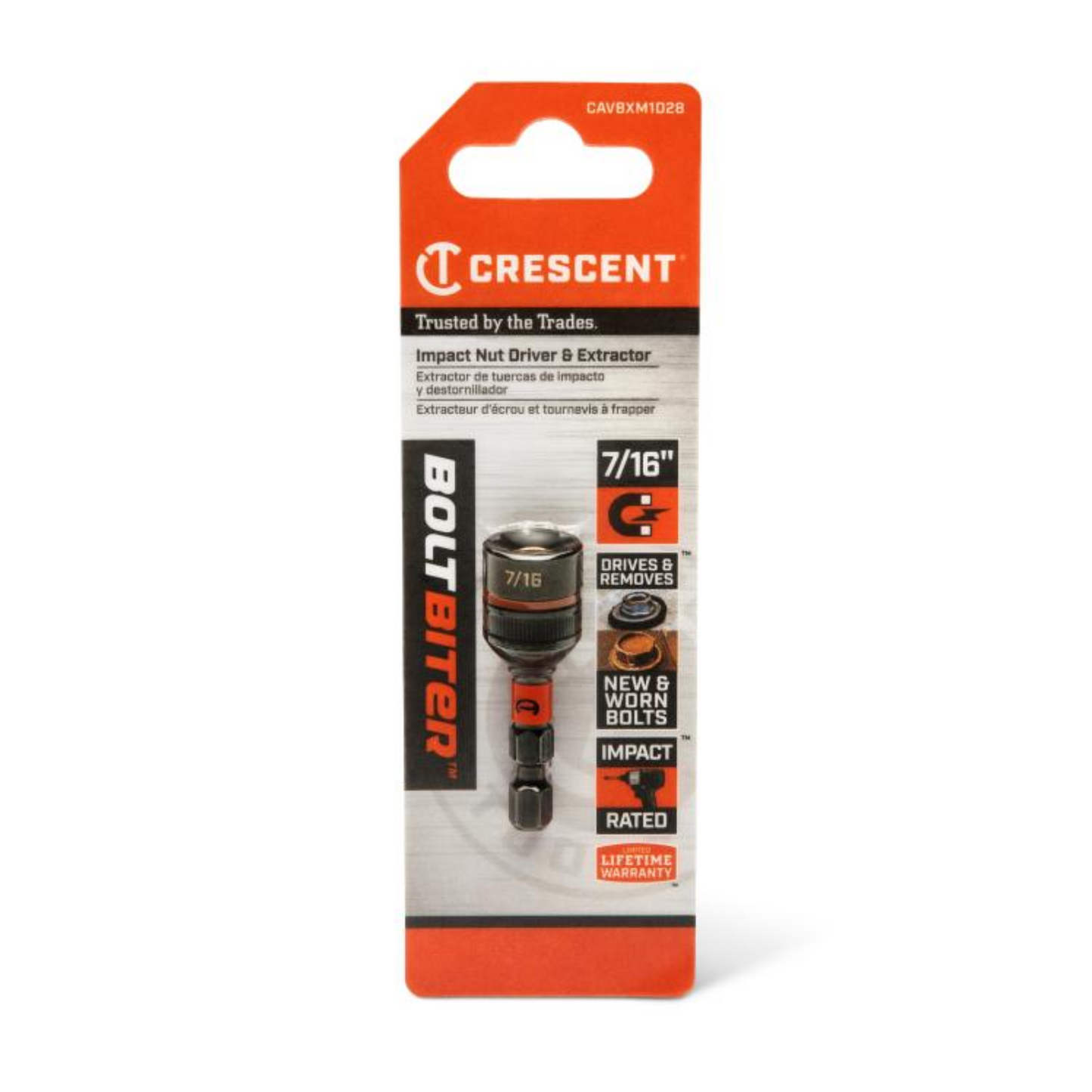 Crescent Bolt Biter Impact Nut Driver and Extractor - 7/16" x 1-7/8"