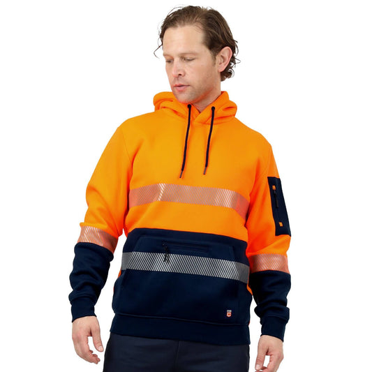 Citeco Orange Hi Vis Taped Hoodie - Small