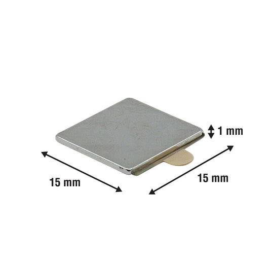 Everhang Rare Earth Square Adhesive Magnet - 15 x 15mm - 10 Pack