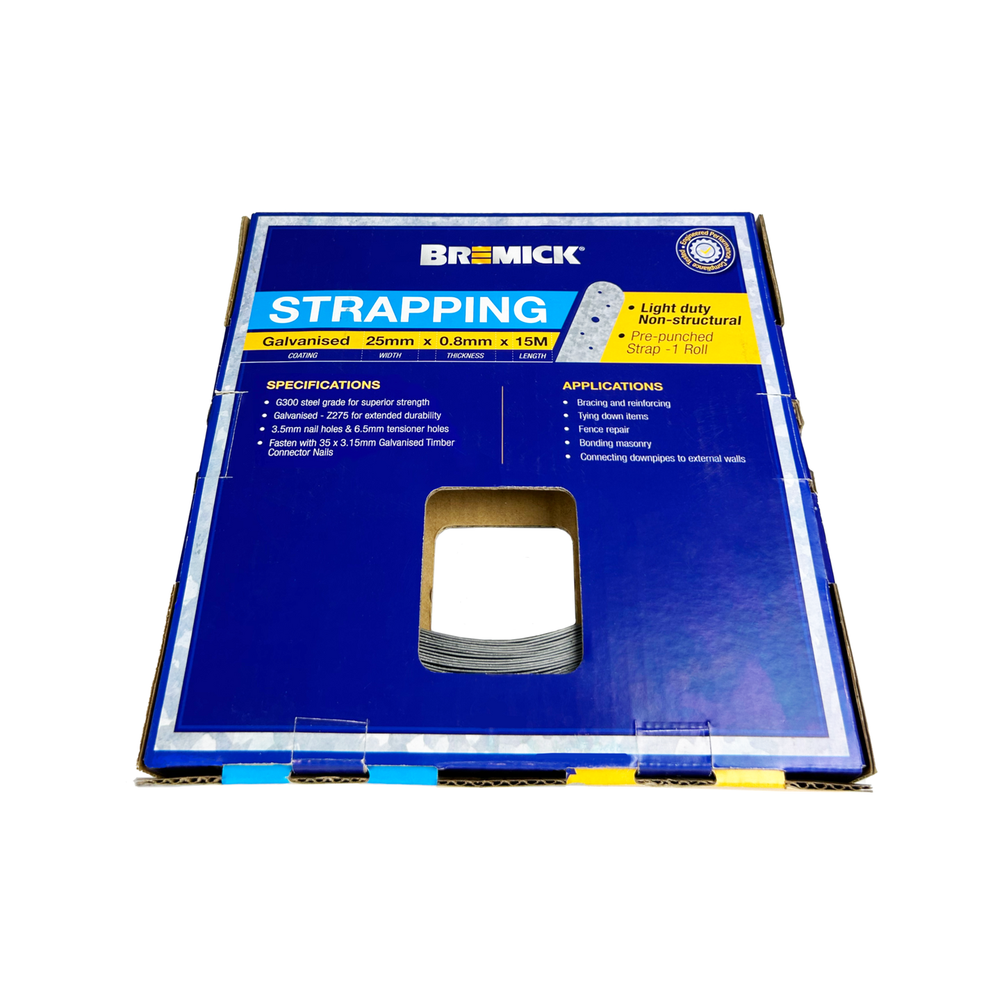 Bremick Galvanised Strapping - 25mm x 0.8mm x 15m