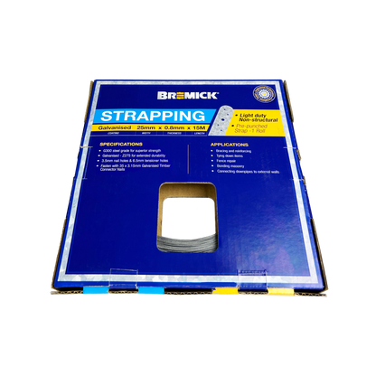 Bremick Galvanised Strapping - 25mm x 0.8mm x 15m