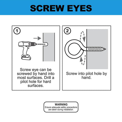 Everhang Screw Eye Hook - 4mm - Zinc Plated - Light Duty - 25 Pack