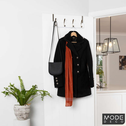 Mode 4 Over Door Hanger - 5 Hooks - 450mm x 70mm x 45mm - White