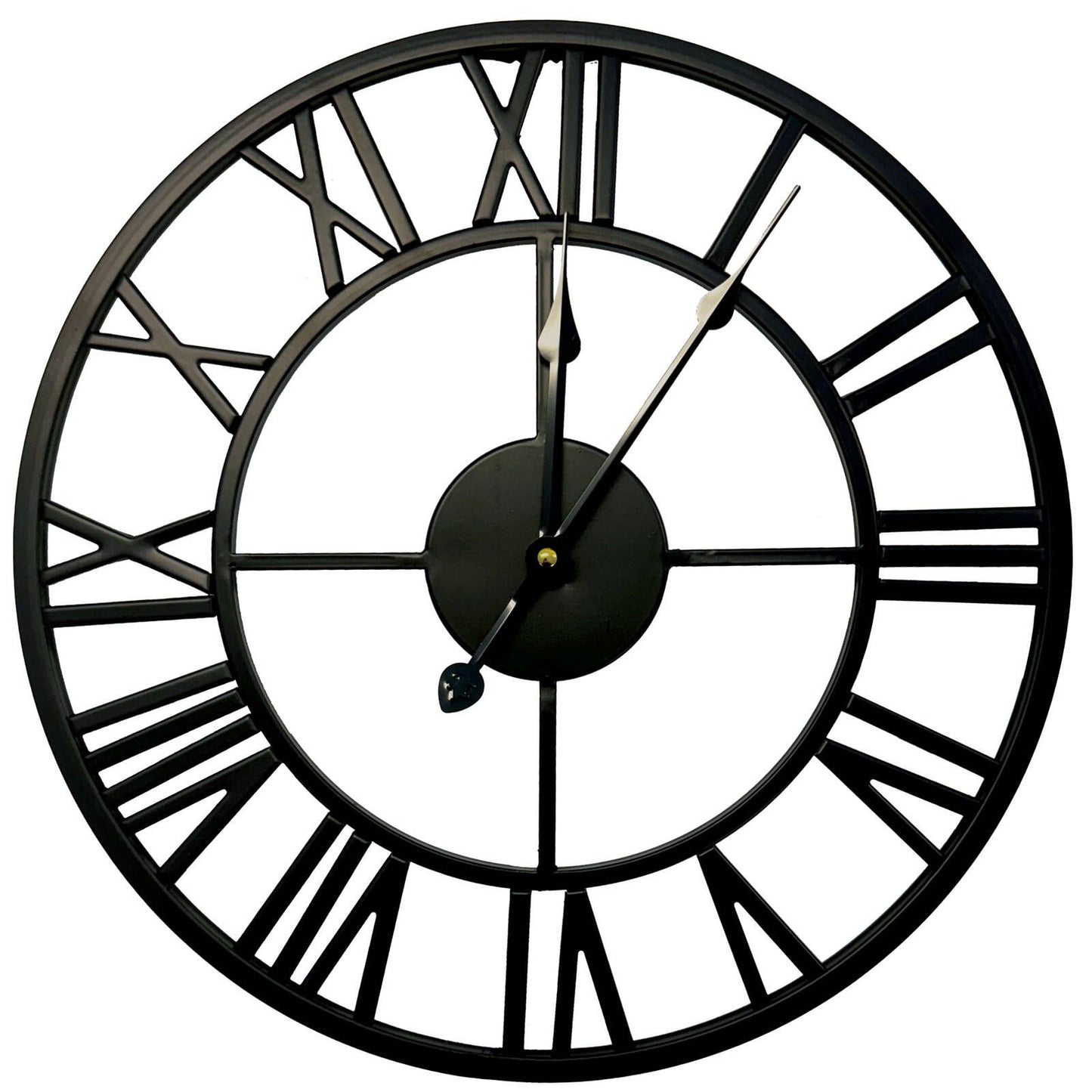 Infinity Classic Black Metal Wall Clock - 40cm