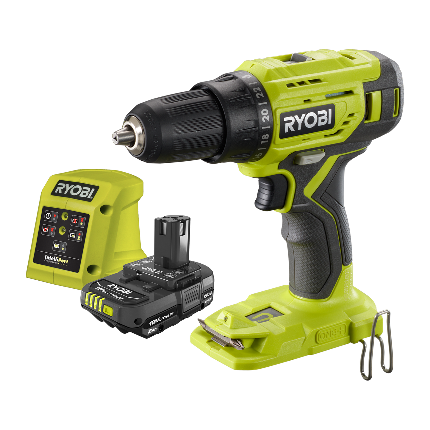 Ryobi Drill Driver Starter Kit - R18DD22 - 18V ONE+ - 2Ah - 173 x 203 x 225mm