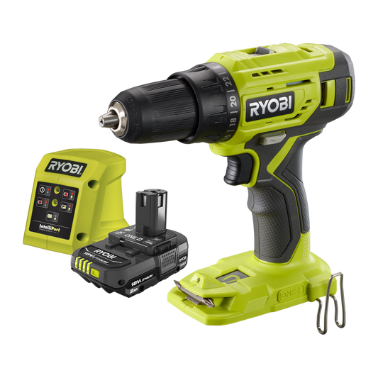 Ryobi Drill Driver Starter Kit R18DD22 18V ONE+ 2Ah