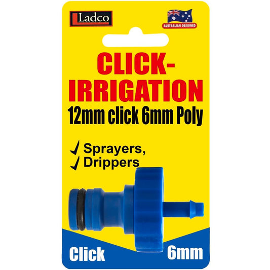 Ladco 6mm Click Poly Irrigation Tube - 50mm Plastic - Easy Attach