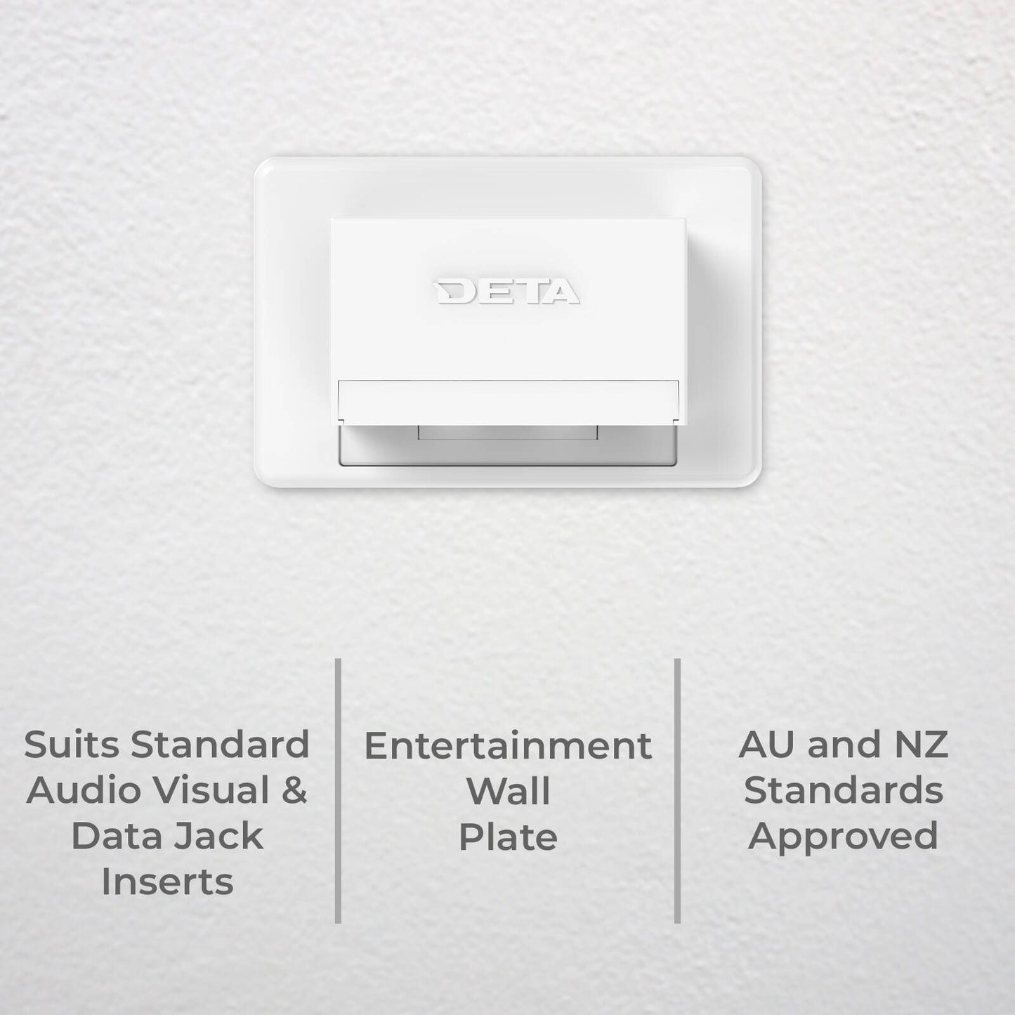 Deta Entertainment Wall Plate - 3 Gang - 35 x 210 x 115mm - White