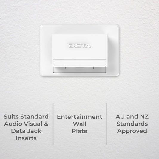 Deta Entertainment Wall Plate - 3 Gang - 35 x 210 x 115mm - White