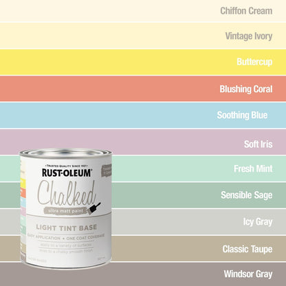 Rust Oleum Chalked Ultra Matt Paint - 887ml - Light Tint Base