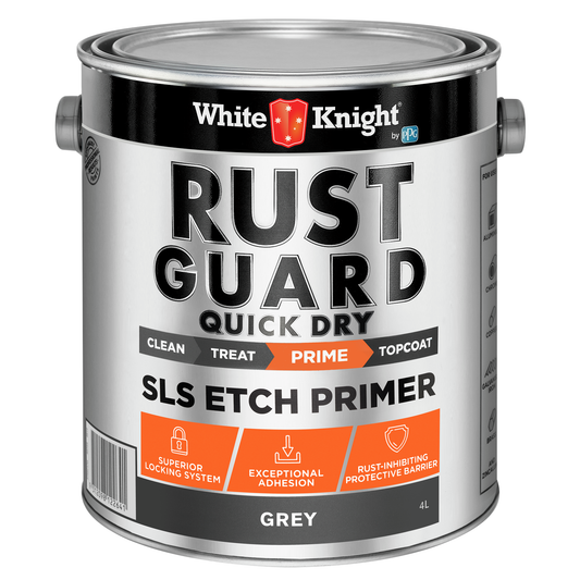 White Knight Rust Guard Etch Primer Paint - Grey 4L