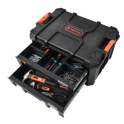 Tactix Modular Tool Chest - 2 Drawer - 528 x 288 x 349mm - Black