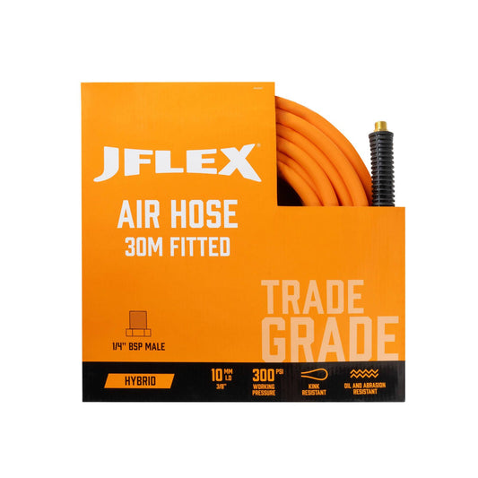 Jflex Air Hose 30m Fitted - 1/4"BSP Male - Orange