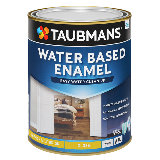 Taubmans White Gloss Water Based Enamel Paint - 1L