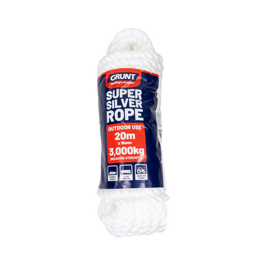 Grunt Super Silver Rope - 16mm x 20m - White