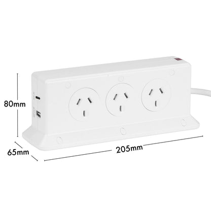 Arlec 6 Outlet Vertical Powerboard - 65 x 205mm