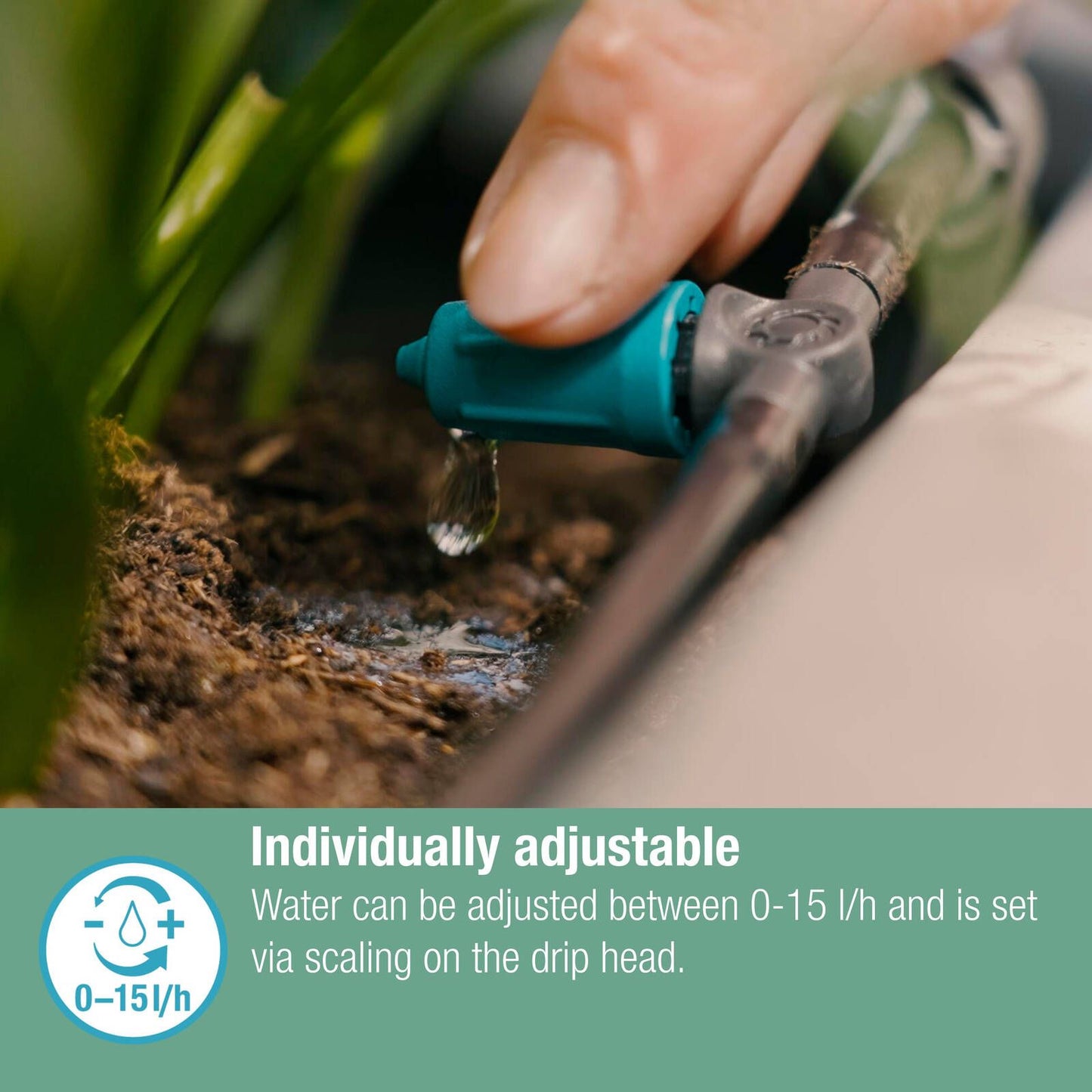 Gardena Micro Irrigation Adjustable Inline Drip Head - 0-15L/H - 10 Pack