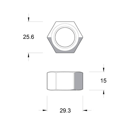 Zenith M16 Hex Nuts - Hot Dip Galvanised - 20 Pack