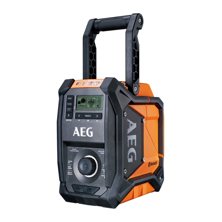AEG Hybrid Bluetooth Jobsite Radio - 18V/240V - Skin Only
