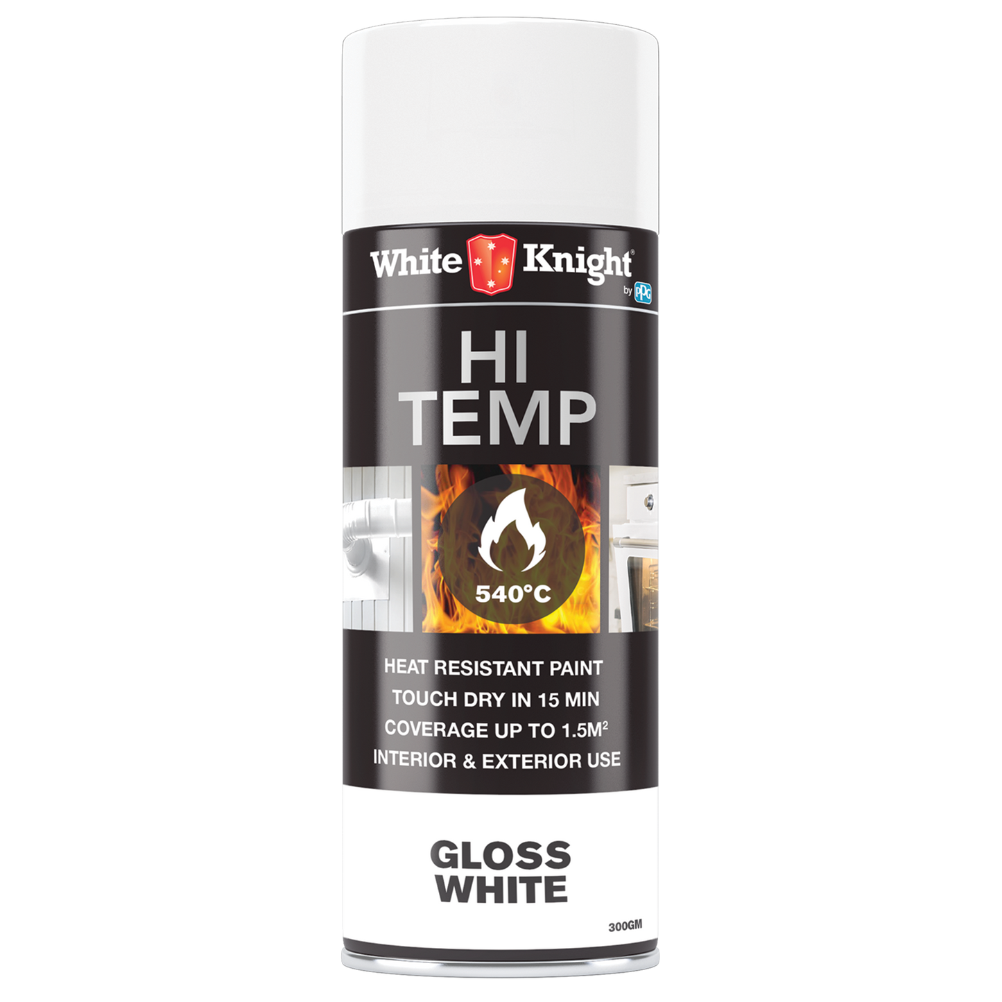 White Knight Hi Temp Spray Paint - 300g - Gloss White