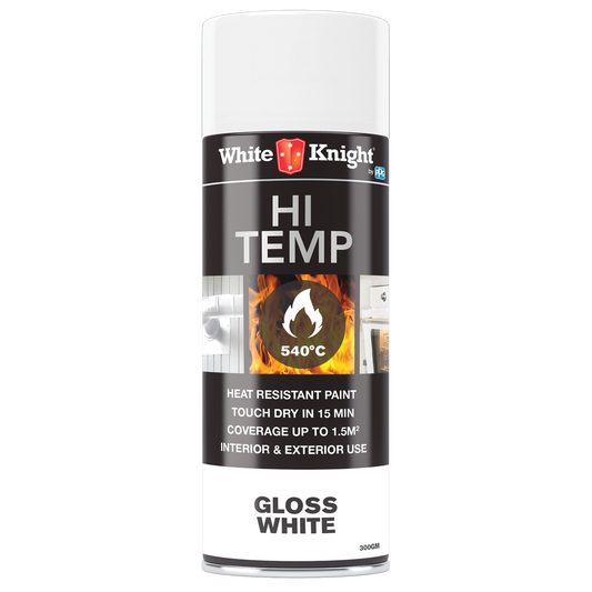 White Knight Hi Temp Spray Paint - Gloss White 300g