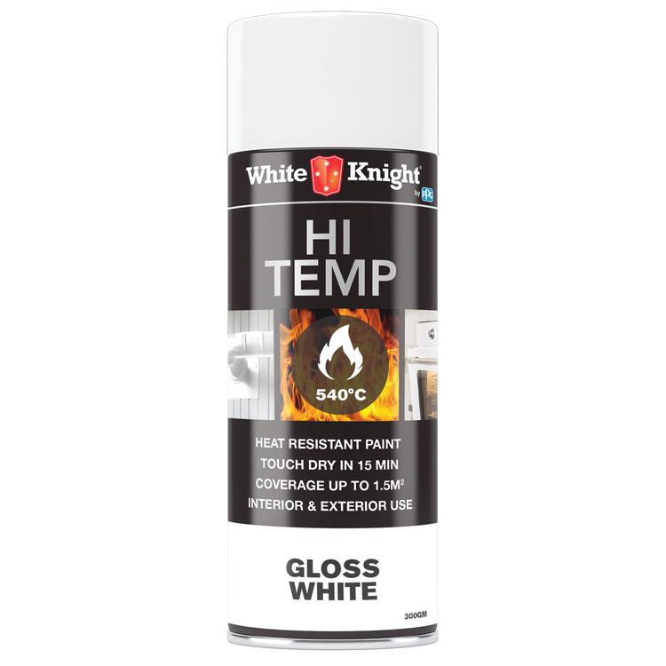 White Knight Hi Temp Spray Paint - Gloss White 300g