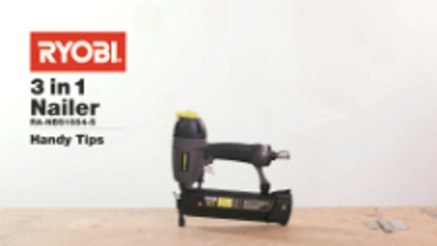 Ryobi Airwave 3 in 1 Air Brad Nailer and Stapler - 15-64mm