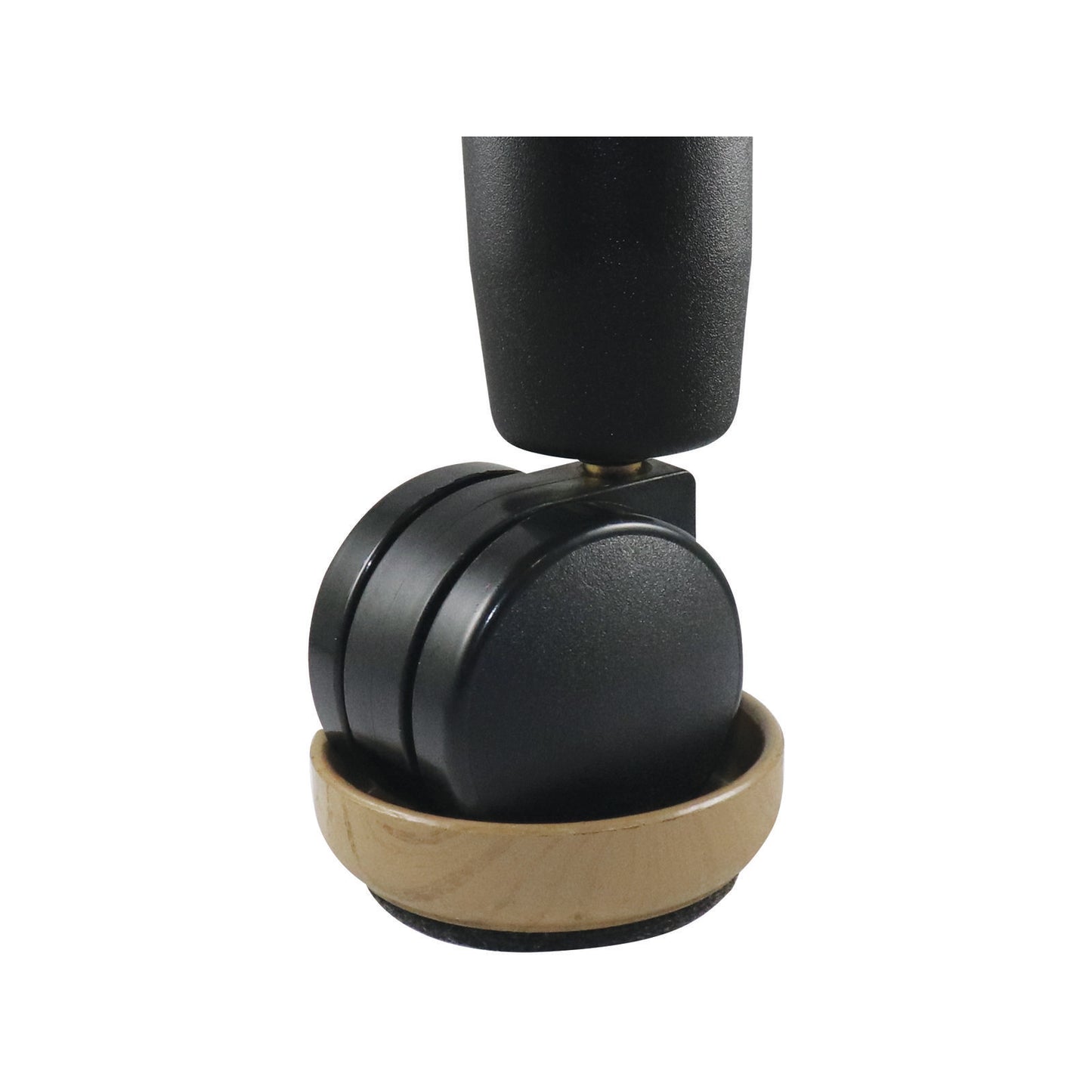 Surface Gard Round Felt Base Castor Cup - 66mm - 4 Pack - Dark Wood