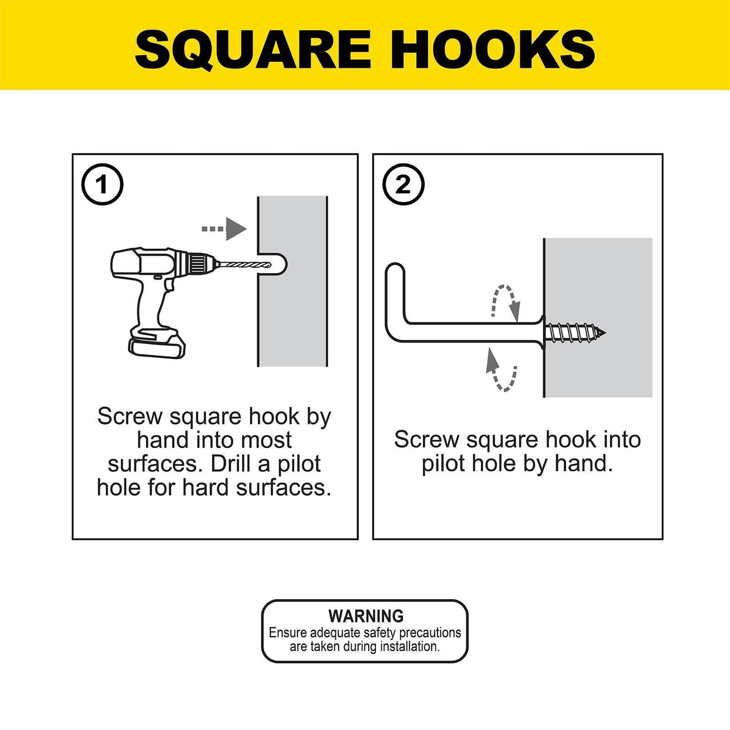 Everhang White PVC Square Hook - 32mm - 5 Pack