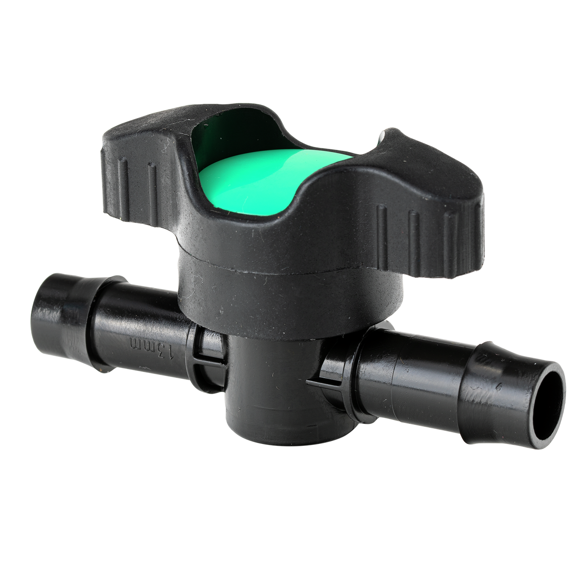 K Rain 13mm Barbed Inline Valve - Black - Polypropylene - KV13