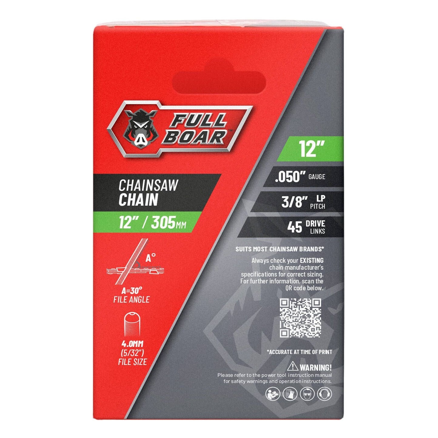 Full Boar Chainsaw Chain - 12" - 305mm - FBCSC-125045