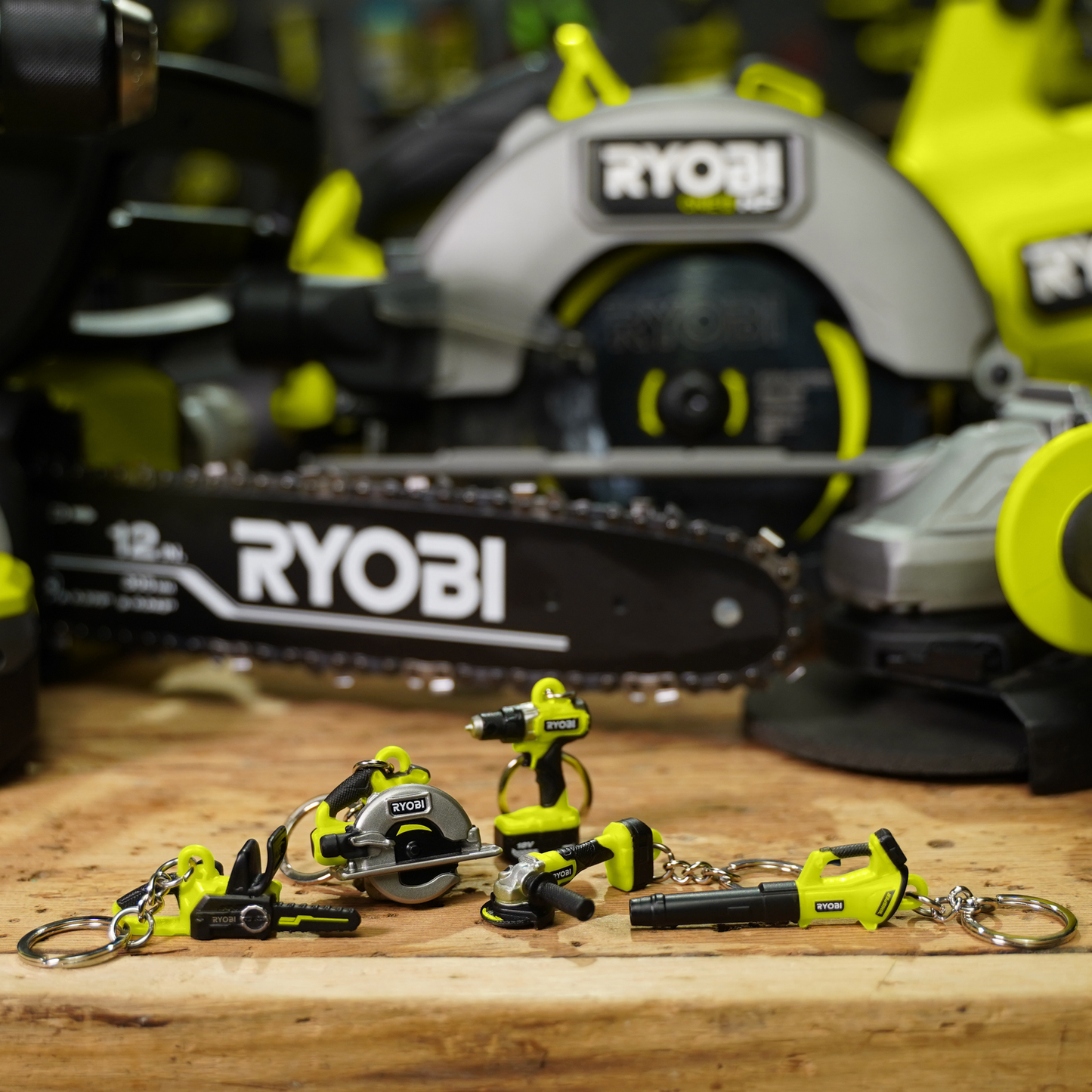 Ryobi Mini S Chainsaw Keyring - 58 x 73mm