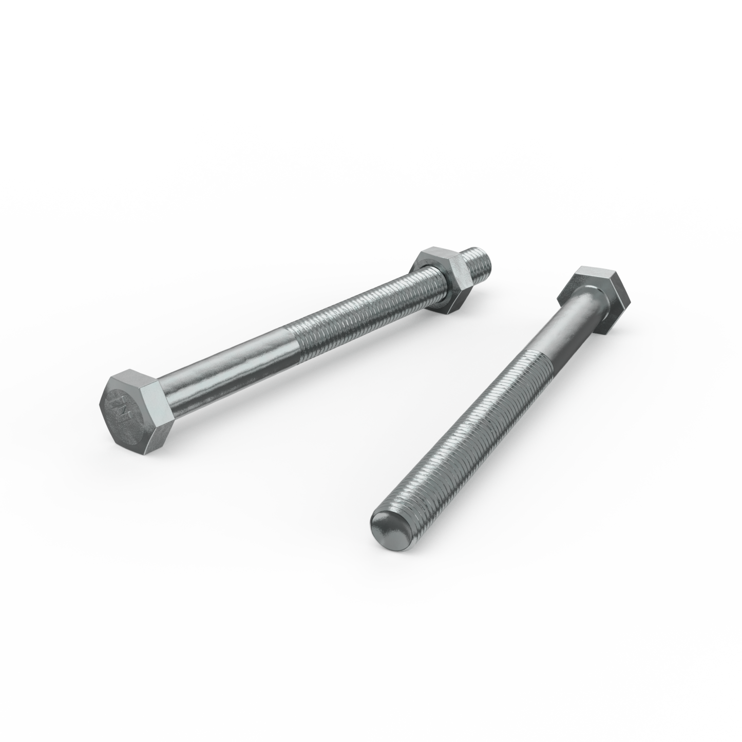 Zenith Zinc Plated Hex Head Bolts and Nuts - M10 x 125mm - 25 Pack