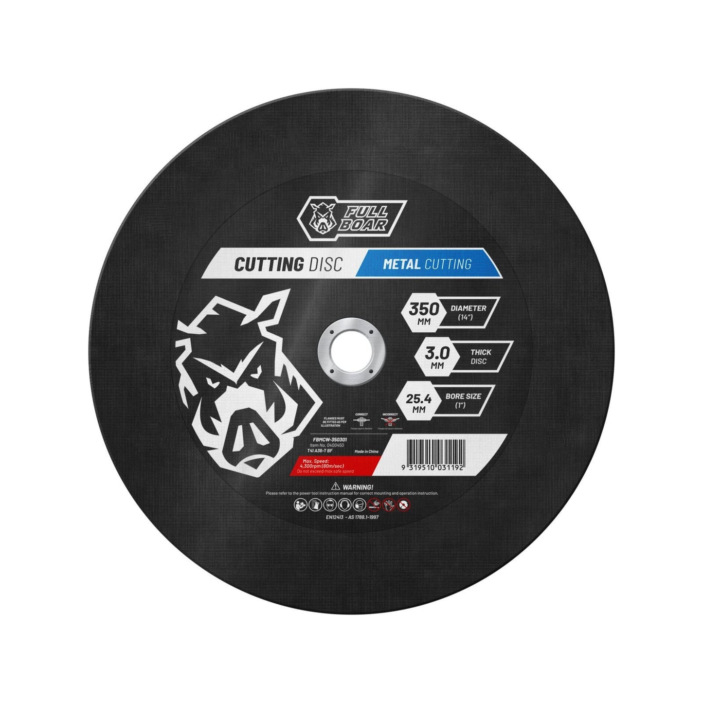 Full Boar Metal Cutting Disc - 350mm - 3mm - 12 Pack