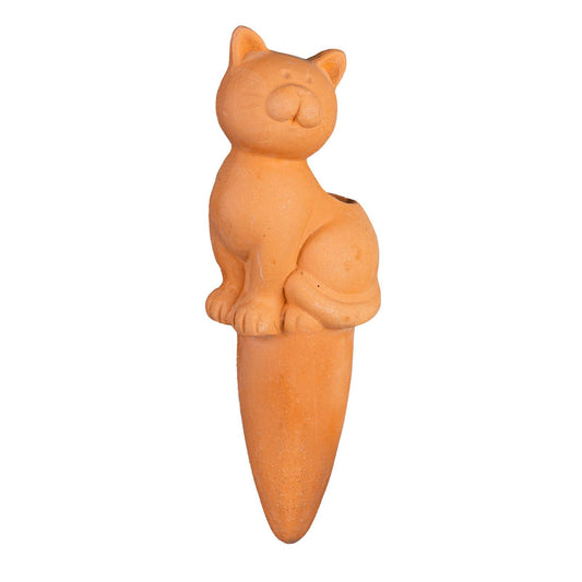 Northcote Pottery Terracotta Cat Self-Watering Garden Pot Reservoir Stake - 14.6cm
