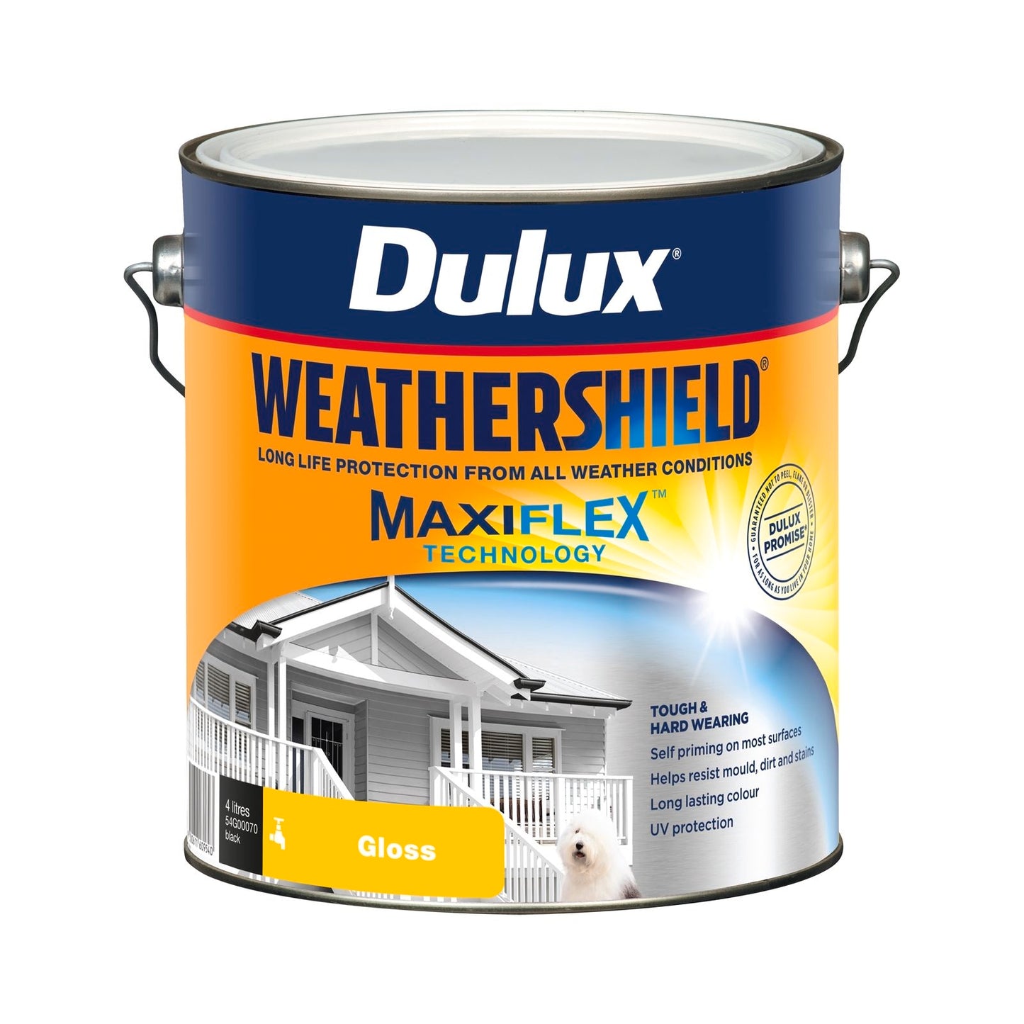 Dulux Weathershield Gloss Exterior Paint - 4L - Black