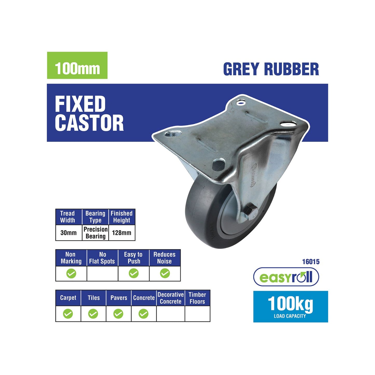 Easyroll Fixed Castor - 100mm