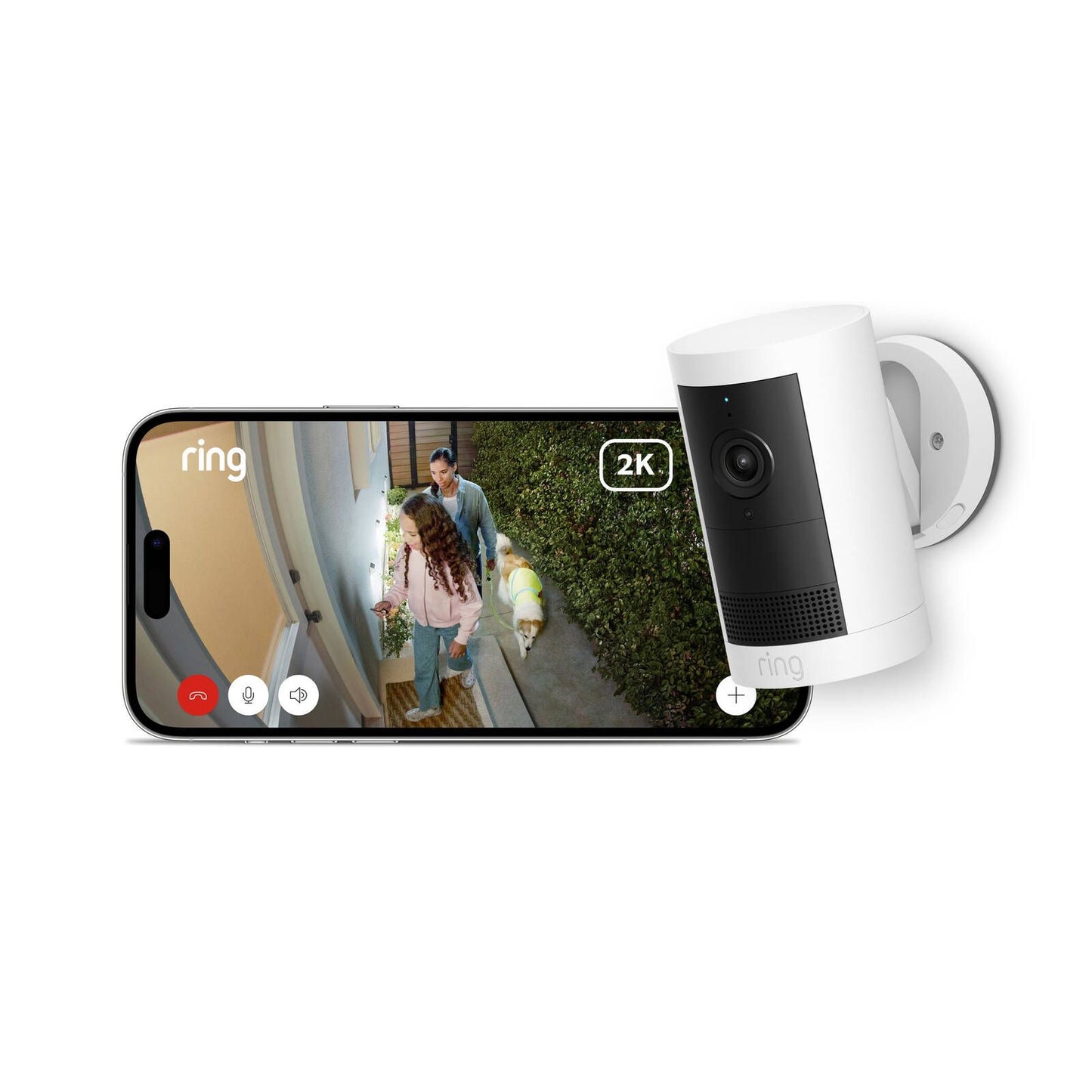 Ring Outdoor Camera Plus - 2K - Battery - White