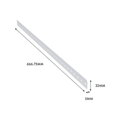 Flexi Storage Home Solutions 667mm White Double Slot Hang Track Steel Durable
