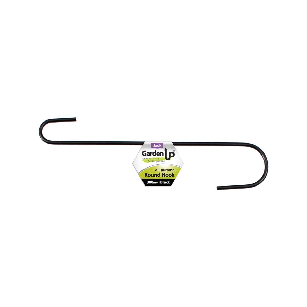 Jack All Purpose Hook 300mm Black Steel Round Hanging Basket Hook