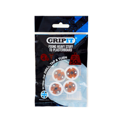 Gripit 20mm Brown Plasterboard Fixing 4 Pack - Strong Secure Anchor