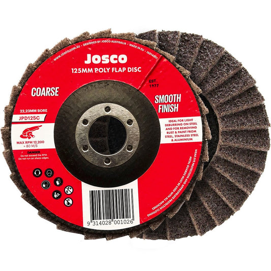 Josco Poly Flap Disc - 125mm Coarse - Synthetic - Satin Finish