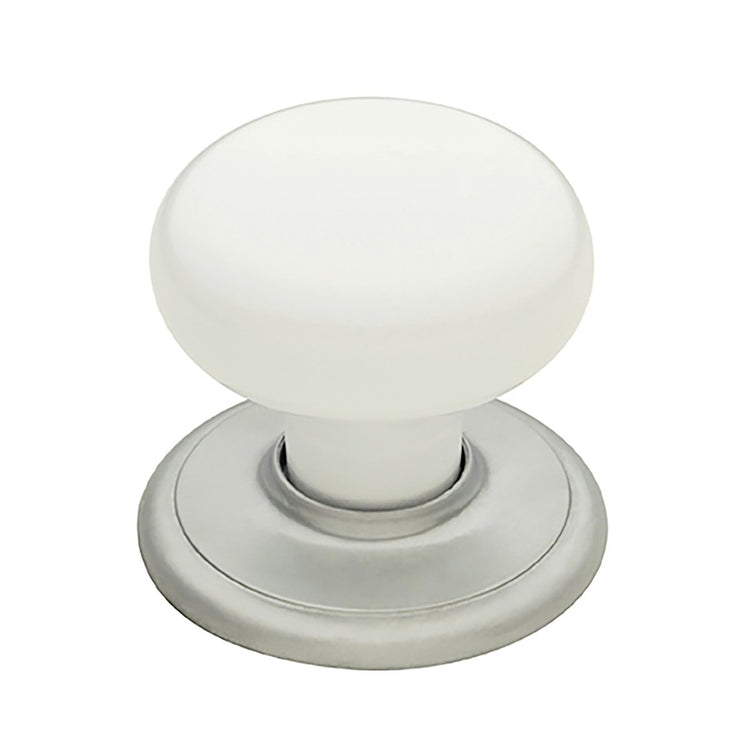 Gainsborough Satin Chrome White Classic Wardrobe Knobset