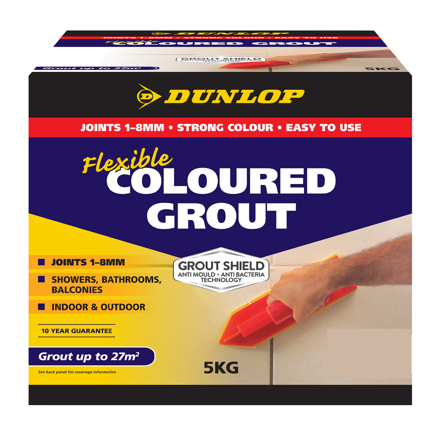 Dunlop Flexible Coloured Grout - 5kg - White