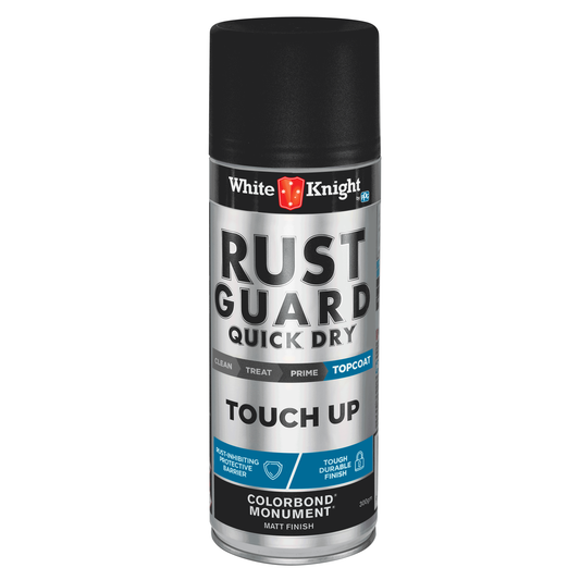 White Knight Rust Guard Quick Dry Touch Up Spray Paint - Monument Matt Finish 300g